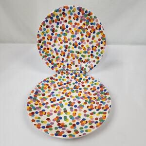 Coton Colors Happy Everything Laura Johnson Polka Dot Confetti 8" Lunch Plate